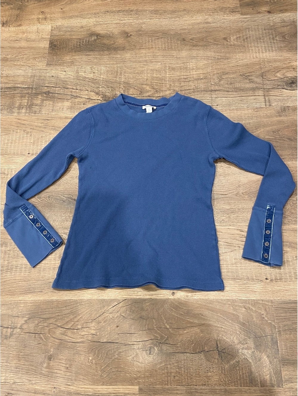 Womens Longsleeve Sundance Ribbed Thermal Medium Cotton Blend base layer Blue